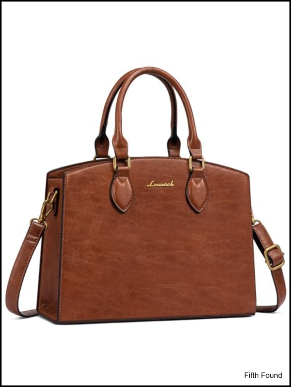 Vintage PU Leather Satchel Handbag Medium Tote Shoulder Crossbody